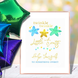 Póster Rótulo de mesa de postres Baby Shower de Twinkle L