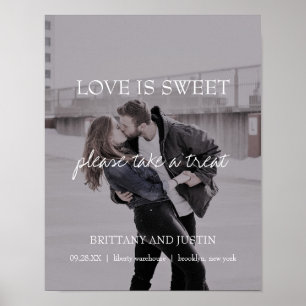 Póster Rótulo de mesa de postres de Boda fotográfico de B