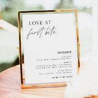 Rótulo de mesa de postres minimalista | Amor en la
