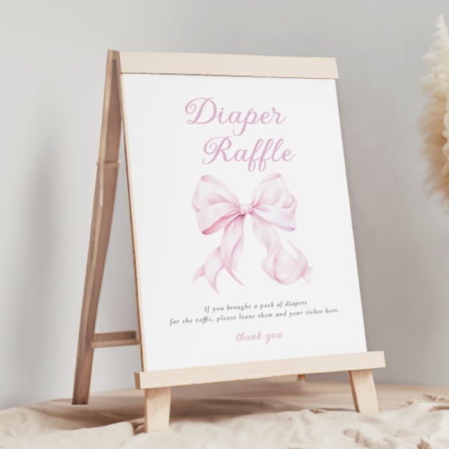 Póster Rótulo de mesa de Raffle Raffle de Bow rosa (Subido por el creador)