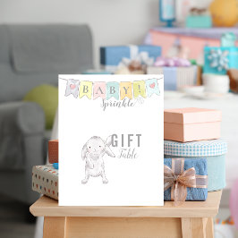 Póster Rótulo de mesa de regalo Bebé Espolvorear conejo y