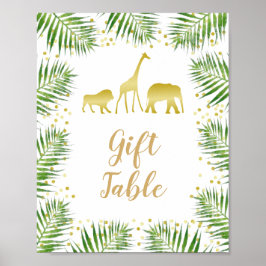 Póster Rótulo de mesa de regalo de Baby Shower de animale