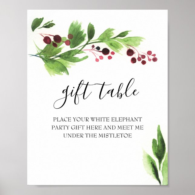 Póster Rótulo de mesa de regalo para navidades (Frente)