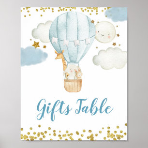 Póster Rótulo de mesa de regalos de la Jungla de globos a