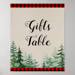 Póster Rótulo de mesa de Regalos de Lumberjack
