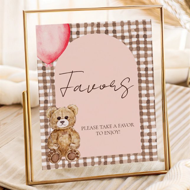 Póster Rótulo de mesa de Rubor Pink Teddy Bear Favorito (Subido por el creador)