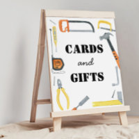 Rótulo de mesa de tarjetas de construcción y regal