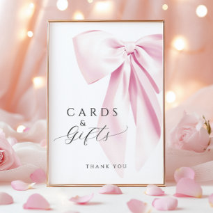 Póster Rótulo de mesa de tarjetas de ducha para novias y 