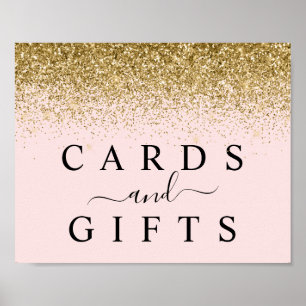 Póster Rótulo de mesa de tarjetas Purpurinas y regalos Ru