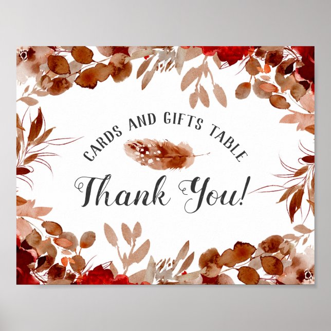 Póster Rótulo de mesa de tarjetas y regalos de belleza rú (Frente)