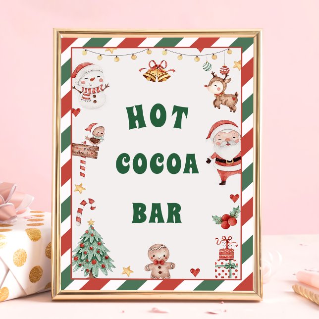 Póster Rótulo de mesa del Hot Cocoa Bar Santa Navidades (Subido por el creador)