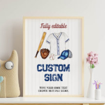 Rótulo de mesa Personalizado de béisbol