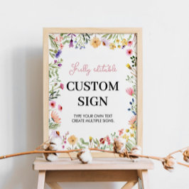 Póster Rótulo de mesa Personalizado de flores silvestres