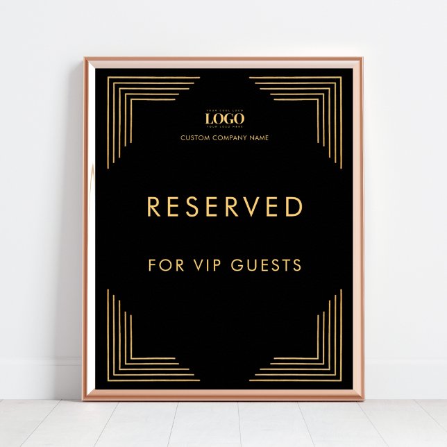 Póster Rótulo de mesa reservada para eventos VIP con logo (Subido por el creador)