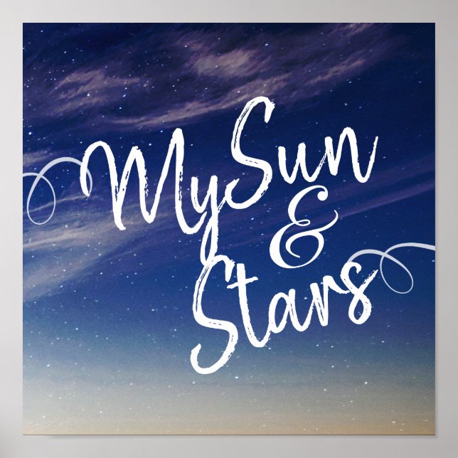 Póster Rótulo de mi silla Sun & Stars (Frente)