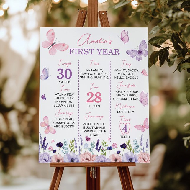 Póster Rótulo de natalidad de la mariposa floral Jardín d (Subido por el creador)