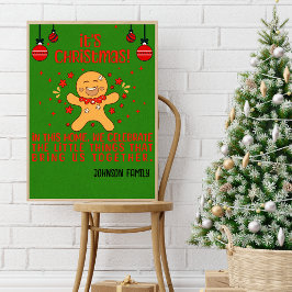 Póster Rótulo de Navidades personalizados Gingerbread Joy