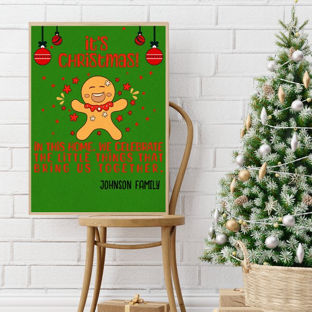 Póster Rótulo de Navidades personalizados Gingerbread Joy (Subido por el creador)