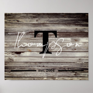 Póster Rótulo de nombre de familia personalizado