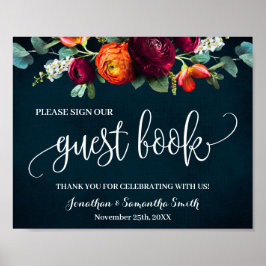 Póster Rótulo de nuestra Boda de libros de invitados