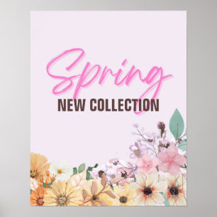 Póster Rótulo de nueva colección de primavera, tienda min
