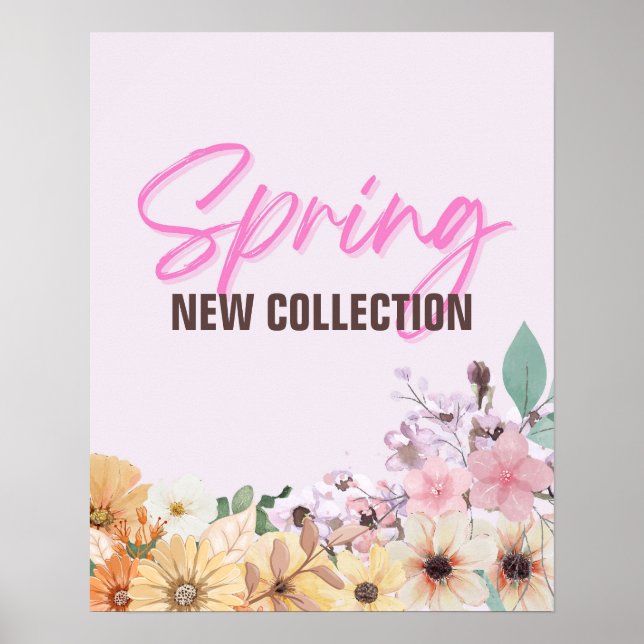 Póster Rótulo de nueva colección de primavera, tienda min (Frente)