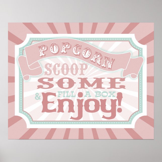 Póster Rótulo de palomitas de maíz de carnaval (Frente)