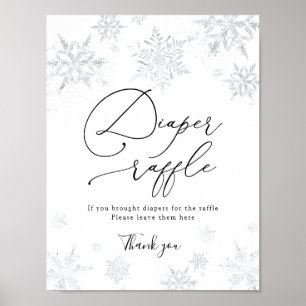 Póster Rótulo de pañales de nieve Raffle