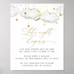 Póster Rótulo de pañales nocturnos, Poster de juegos de B