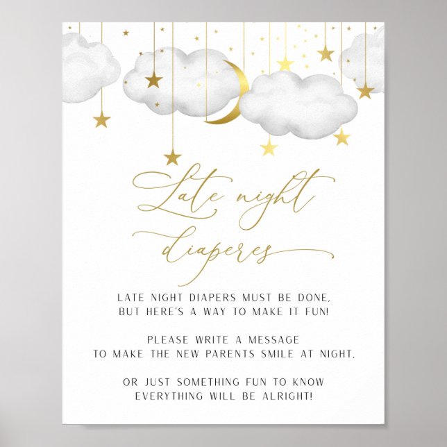 Póster Rótulo de pañales nocturnos, Poster de juegos de B (Frente)