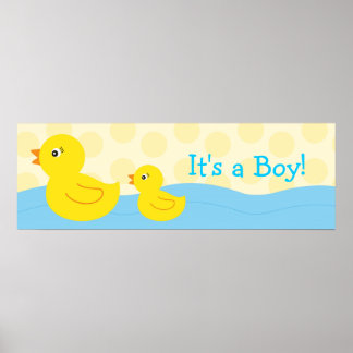 Póster Rótulo de pancarta personalizado del pato de cauch