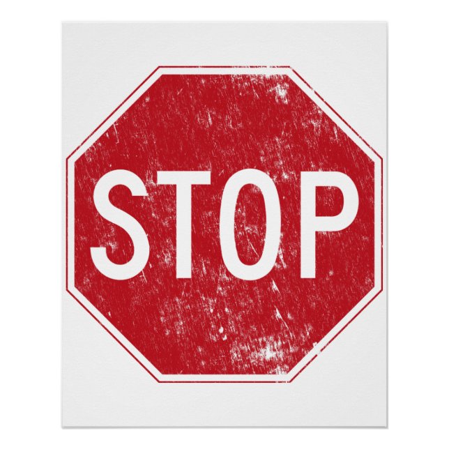 Póster Rótulo de parada con problemas (Anverso)