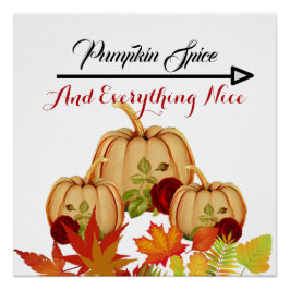 Póster Rótulo de Parche de Calabaza Caída Cosecha Orgánic