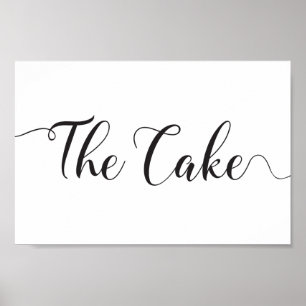 Póster Rótulo de pasteles bodas. El Poster del pastel