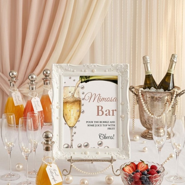 Póster Rótulo de Pearls & Prosecco Bachelorette Mimosa Ba (Subido por el creador)