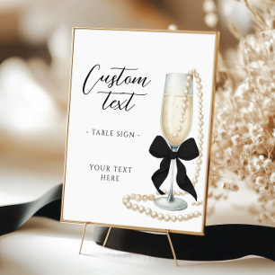 Póster Rótulo de Pearls & Prosecco Bridal Shower