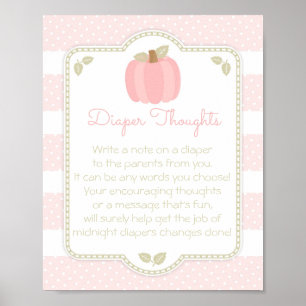 Póster Rótulo de pensamiento de pañales Baby Shower de ca