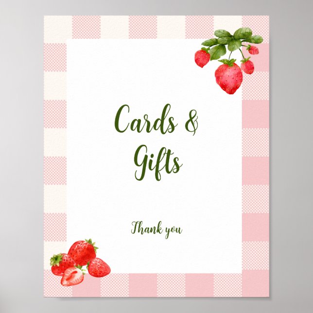 Póster Rótulo de Personalizable Berry First Birthday (Frente)