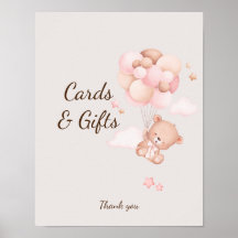 Rótulo de Personalizado Baby Shower de Oso y Globo