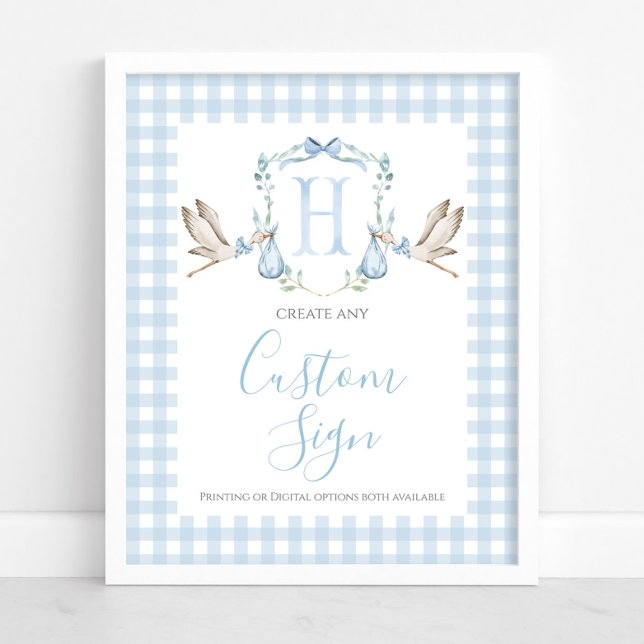 Póster Rótulo de Personalizado de Baby Shower Boy Blue St (Subido por el creador)