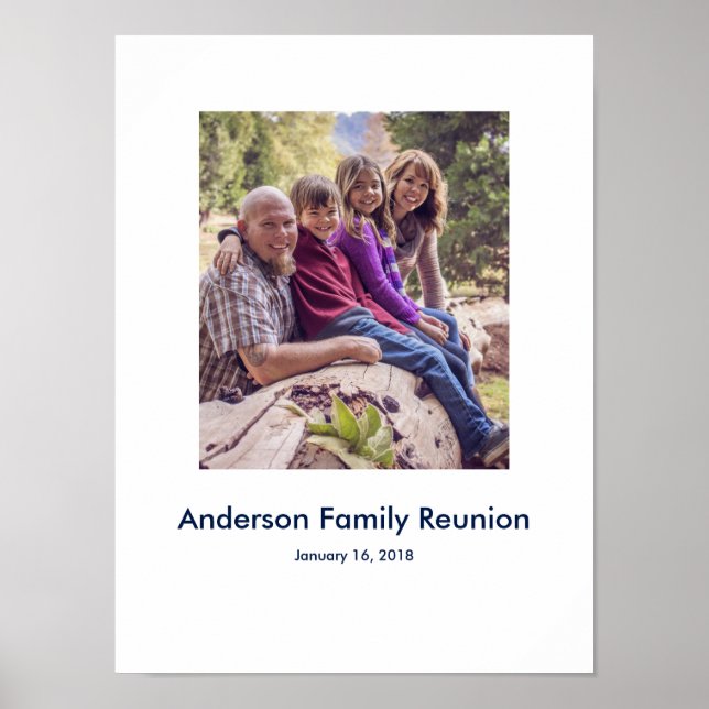 Póster Rótulo de personalizado de fotografía sindical fam (Frente)