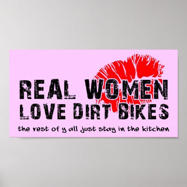 Póster Rótulo de Poster motocross Dirt de mujeres reales (Frente)