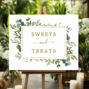 Póster Rótulo de postre de dulces y repostería verde de o