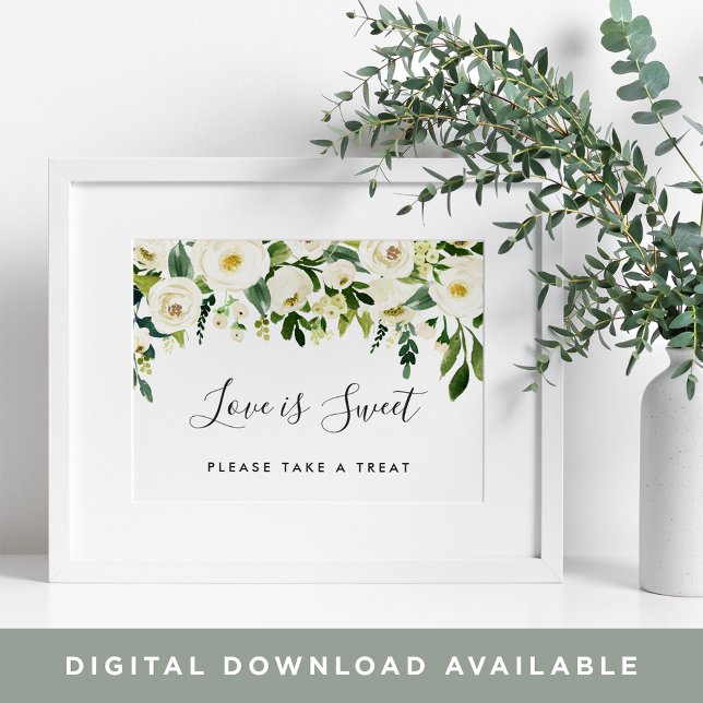 Póster Rótulo de postre del Boda floral de Alabaster (Subido por el creador)