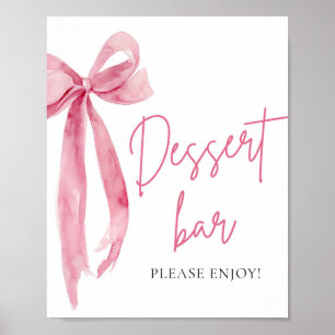 Póster Rótulo de postre elegante Rubor Pink Bow