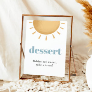 Póster Rótulo de postres Boho Sunshine Baby Shower