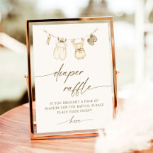 Rótulo de Raffle de Boho Gender Reveal Diaper