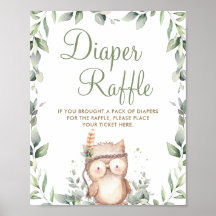 Rótulo de Raffle de Diaper Baby Shower con vegetac