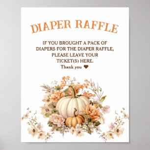 Póster Rótulo de Raffle del pañal de la Baby Shower de la