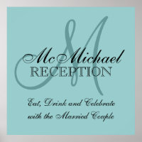 Rótulo de recepción Blue Personalized Wedding